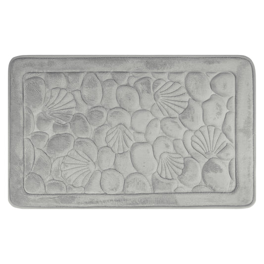 Shell Pattern Bathroom Mat Soft Memory Foam Absorbent Non-Slip Machine Washable Bath Mats