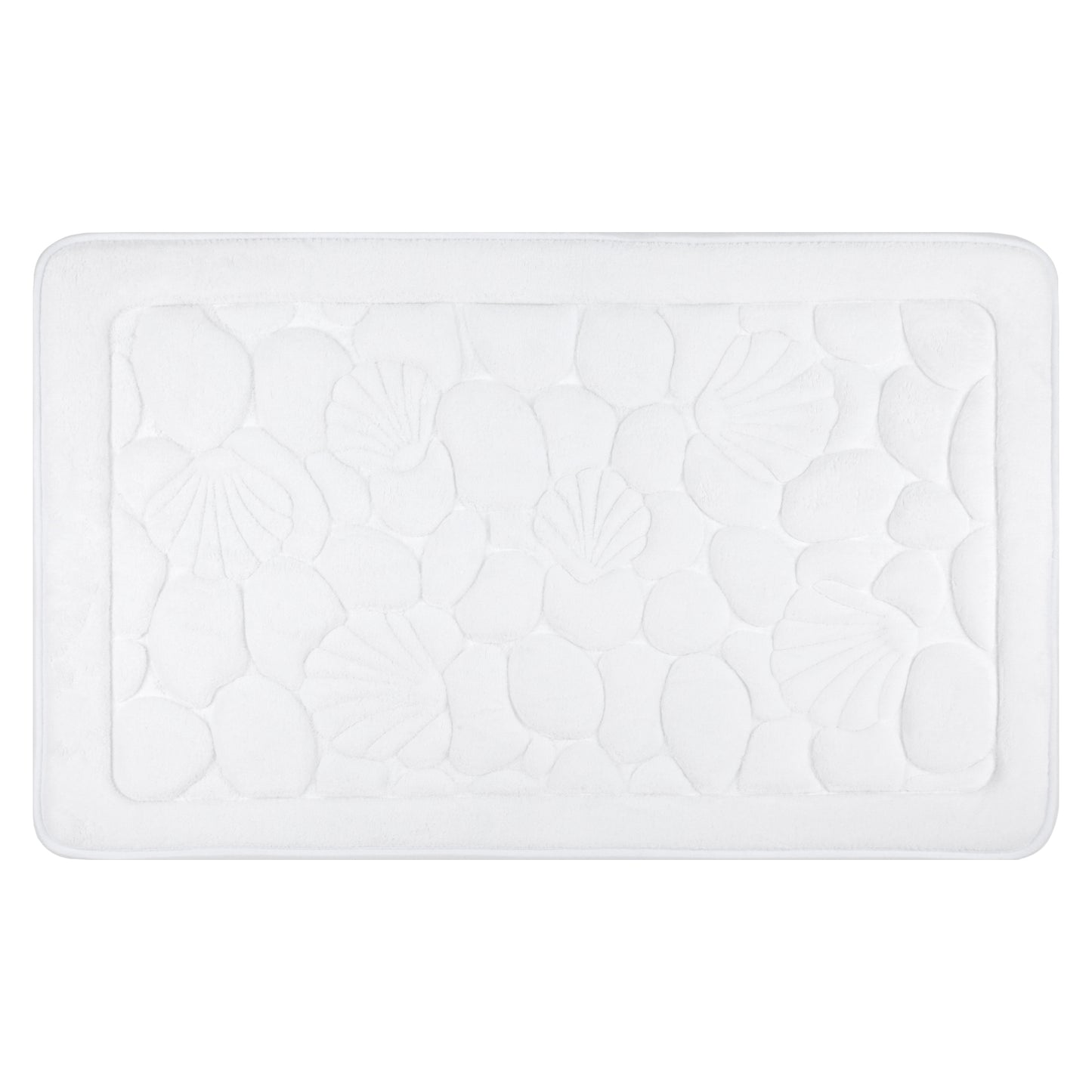 Shell Pattern Bathroom Mat Soft Memory Foam Absorbent Non-Slip Machine Washable Bath Mats