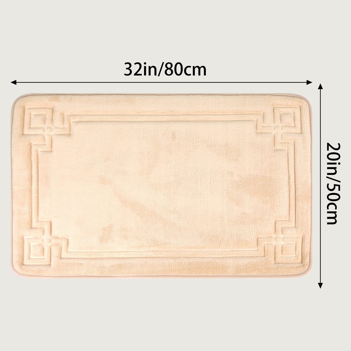 Geometric Pattern Bathroom Mat Soft Memory Foam Absorbent Non-Slip Back Washable Bath Mats