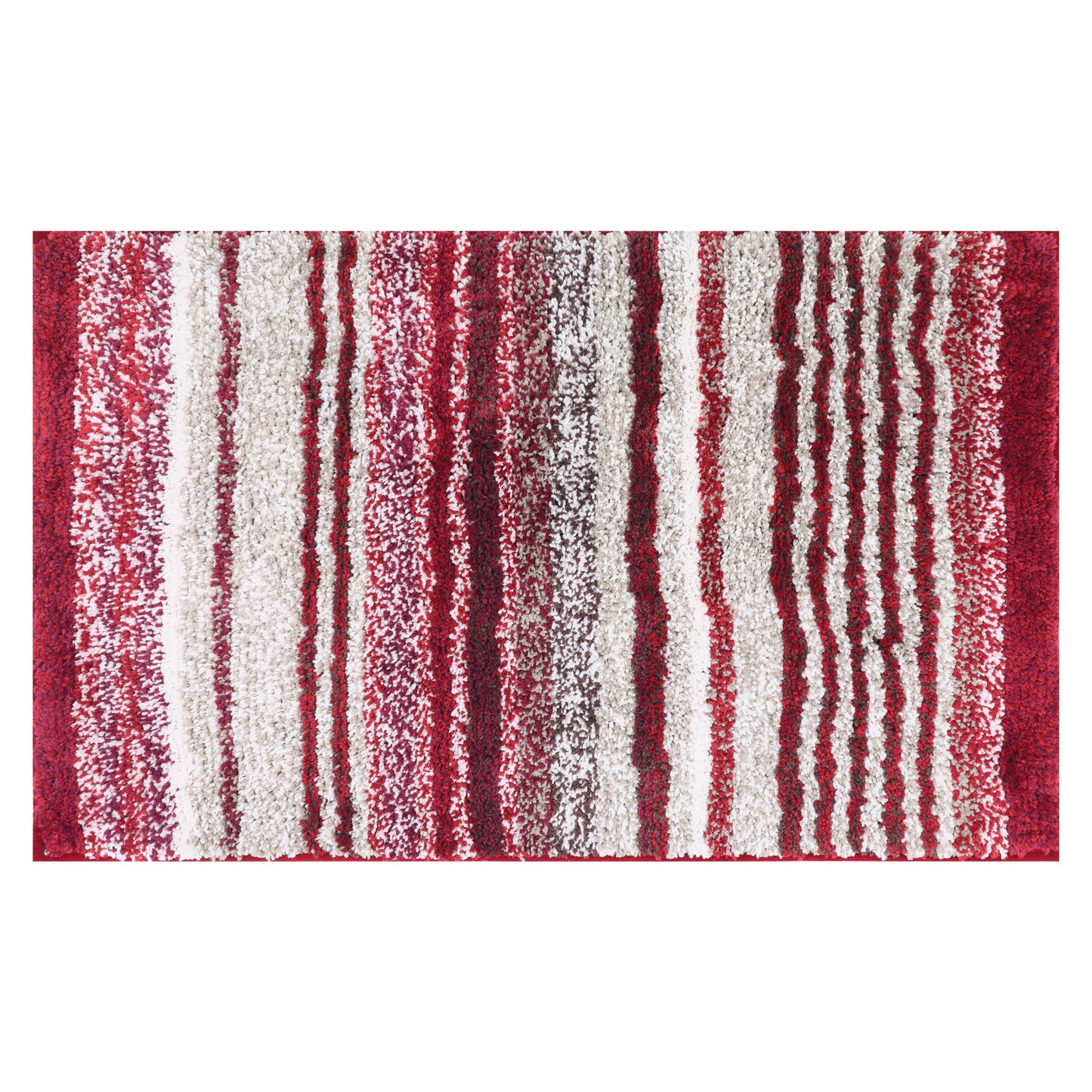 Striped Bathroom Mat Soft Absorbent Non-Slip Backing Quick Dry Machine Washable Bath Mats