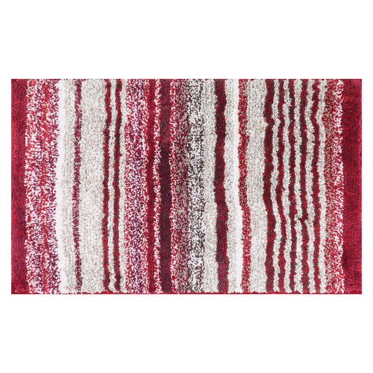 Striped Bathroom Mat Soft Absorbent Non-Slip Backing Quick Dry Machine Washable Bath Mats