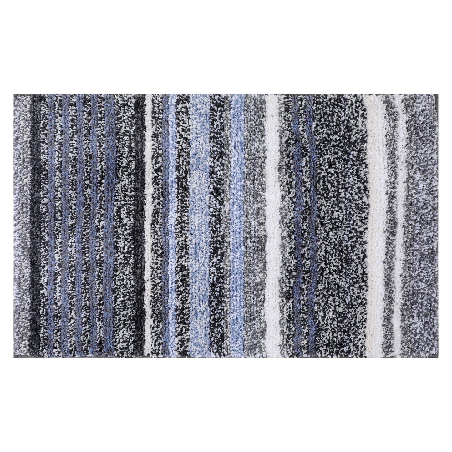 Striped Bathroom Mat Soft Absorbent Non-Slip Backing Quick Dry Machine Washable Bath Mats