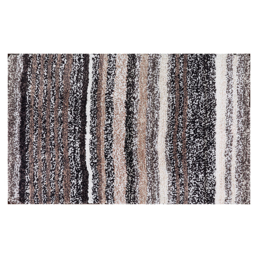 Striped Bathroom Mat Soft Absorbent Non-Slip Backing Quick Dry Machine Washable Bath Mats