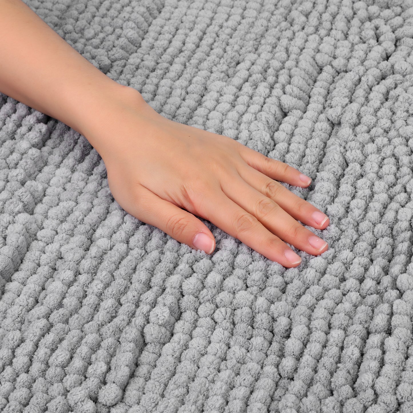 Letter Bathroom Mat Soft Fluffy Chenille Non Slip Backing Washable Absorbent Toilet Baths Mats