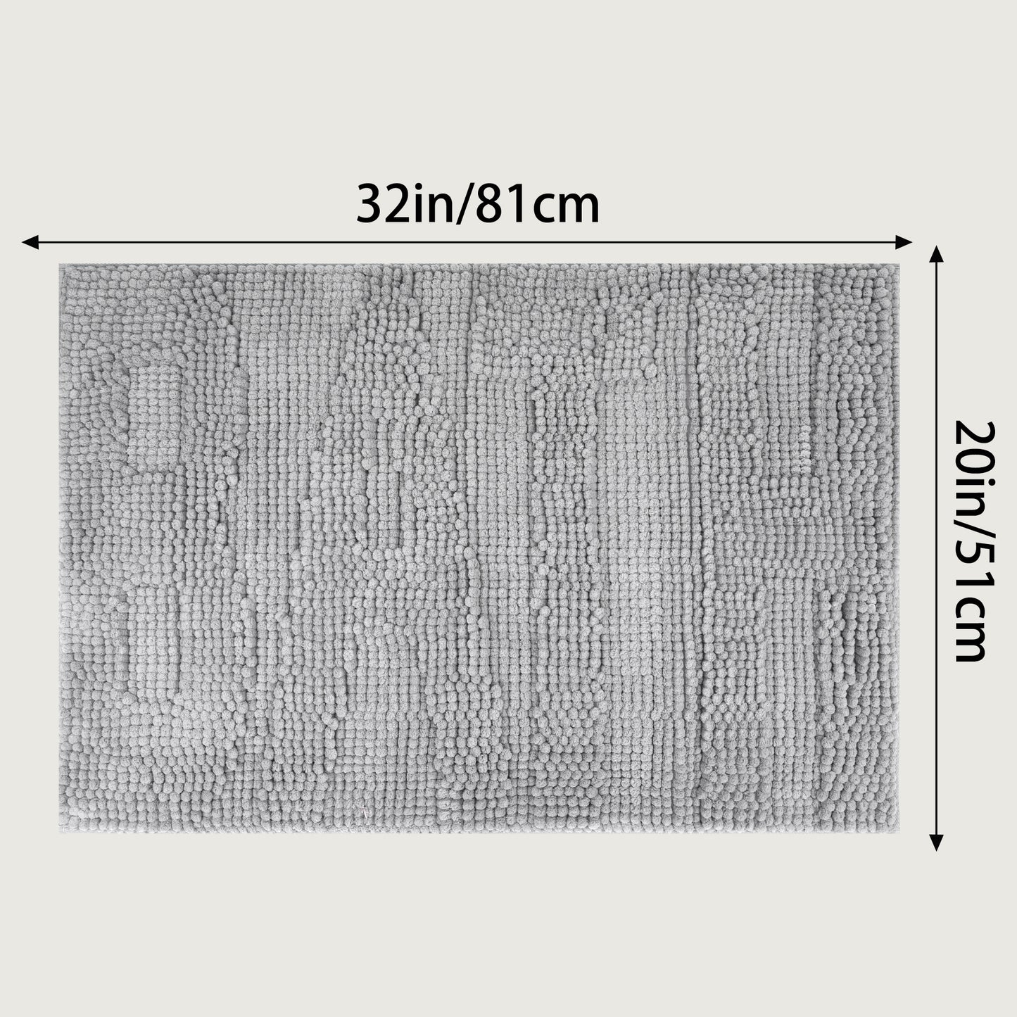 Letter Bathroom Mat Soft Fluffy Chenille Non Slip Backing Washable Absorbent Toilet Baths Mats