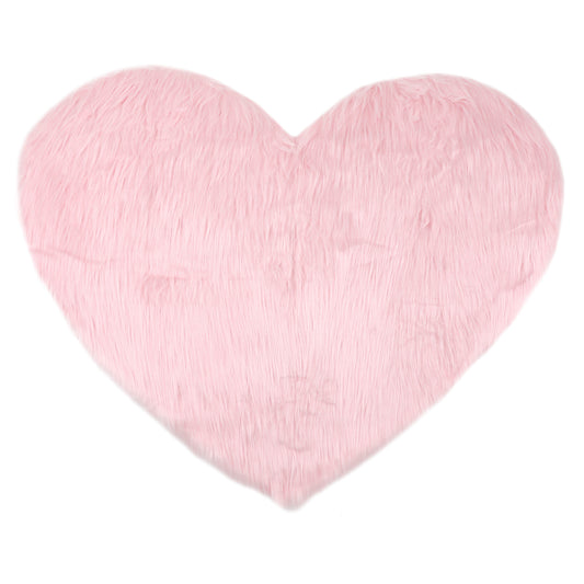 Heart Shape Plush Bathroom Mat Soft Absorbent Washable Toilet Shag Area Rugs