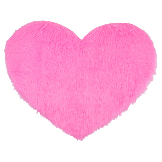 Heart Shape Plush Bathroom Mat Soft Absorbent Washable Toilet Shag Area Rugs