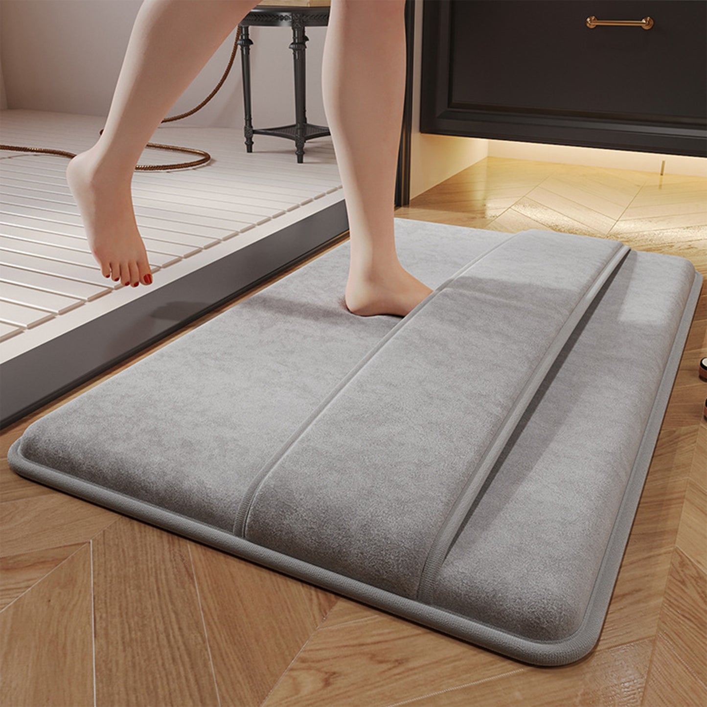 Memory Foam Bath Mat, Absorbent Non Slip Bath Rug, Thick Bath Mats for Bathroom Floor