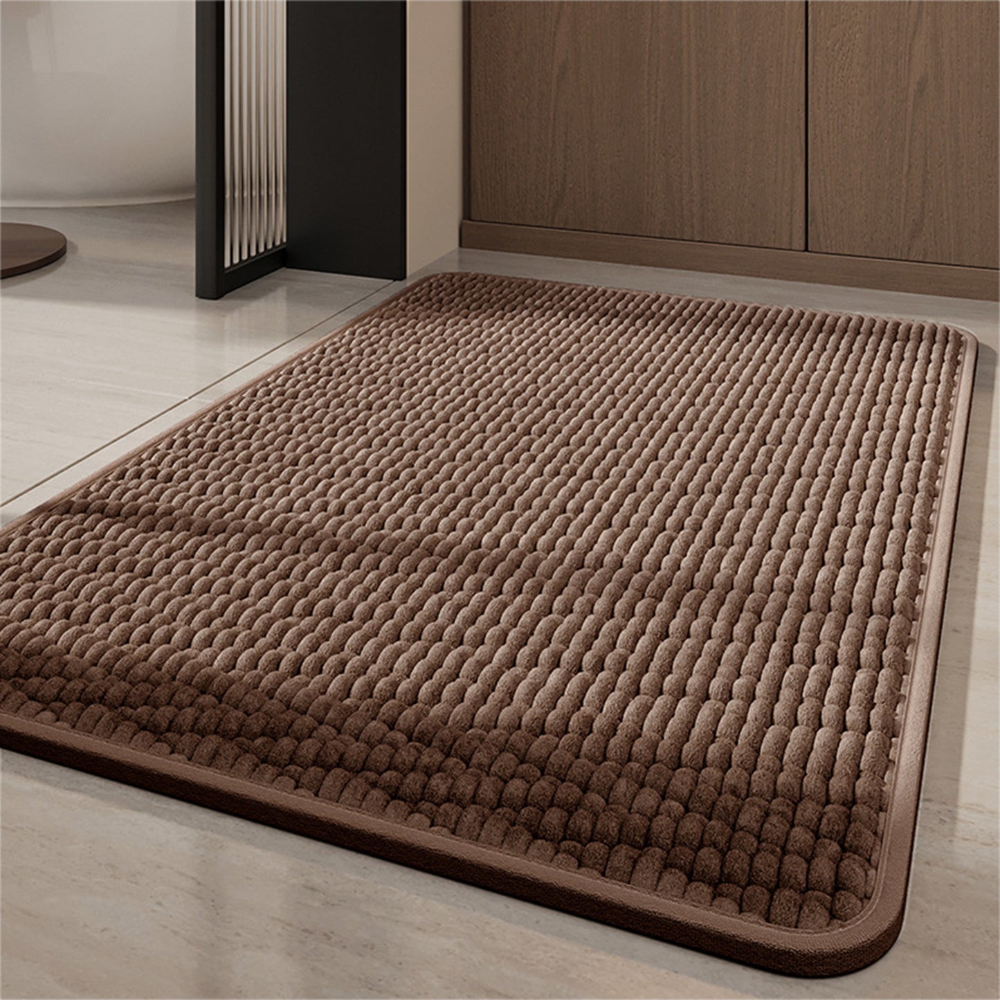 Rubber Backing Non Slip Quick Dry Bath Mat, Absorbent Machine Washable Bath Mats