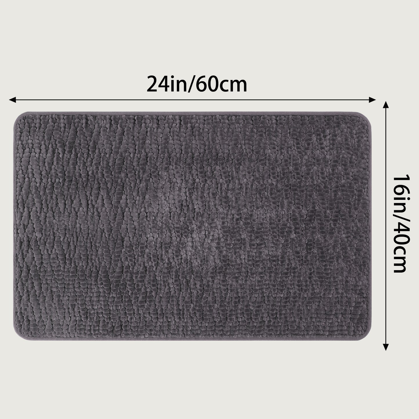 Rubber Backing Non Slip Quick Dry Bath Mat, Absorbent Machine Washable Bath Mats