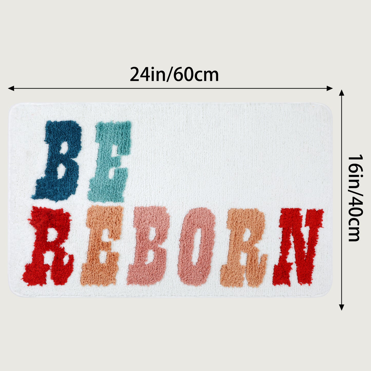 Cute Letter Pattern Bathroom Rugs, Soft and Absorbent Bath Floor Mat, Non-Slip Shaggy Bath Mats