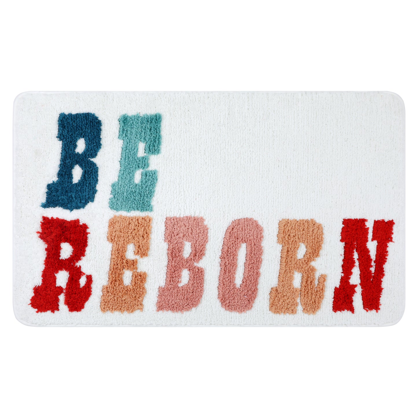 Cute Letter Pattern Bathroom Rugs, Soft and Absorbent Bath Floor Mat, Non-Slip Shaggy Bath Mats