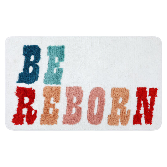 Cute Letter Pattern Bathroom Rugs, Soft and Absorbent Bath Floor Mat, Non-Slip Shaggy Bath Mats