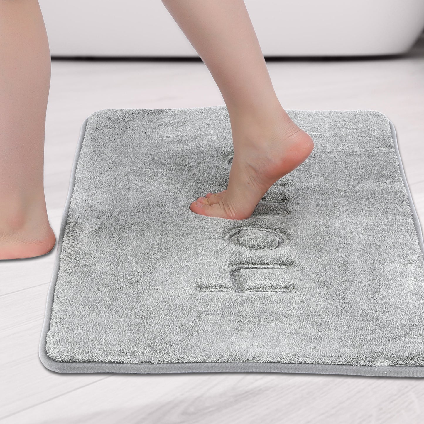 Funny Letters Bath Rugs for Bathroom, Absorbent Non Slip Washable Bath Mats