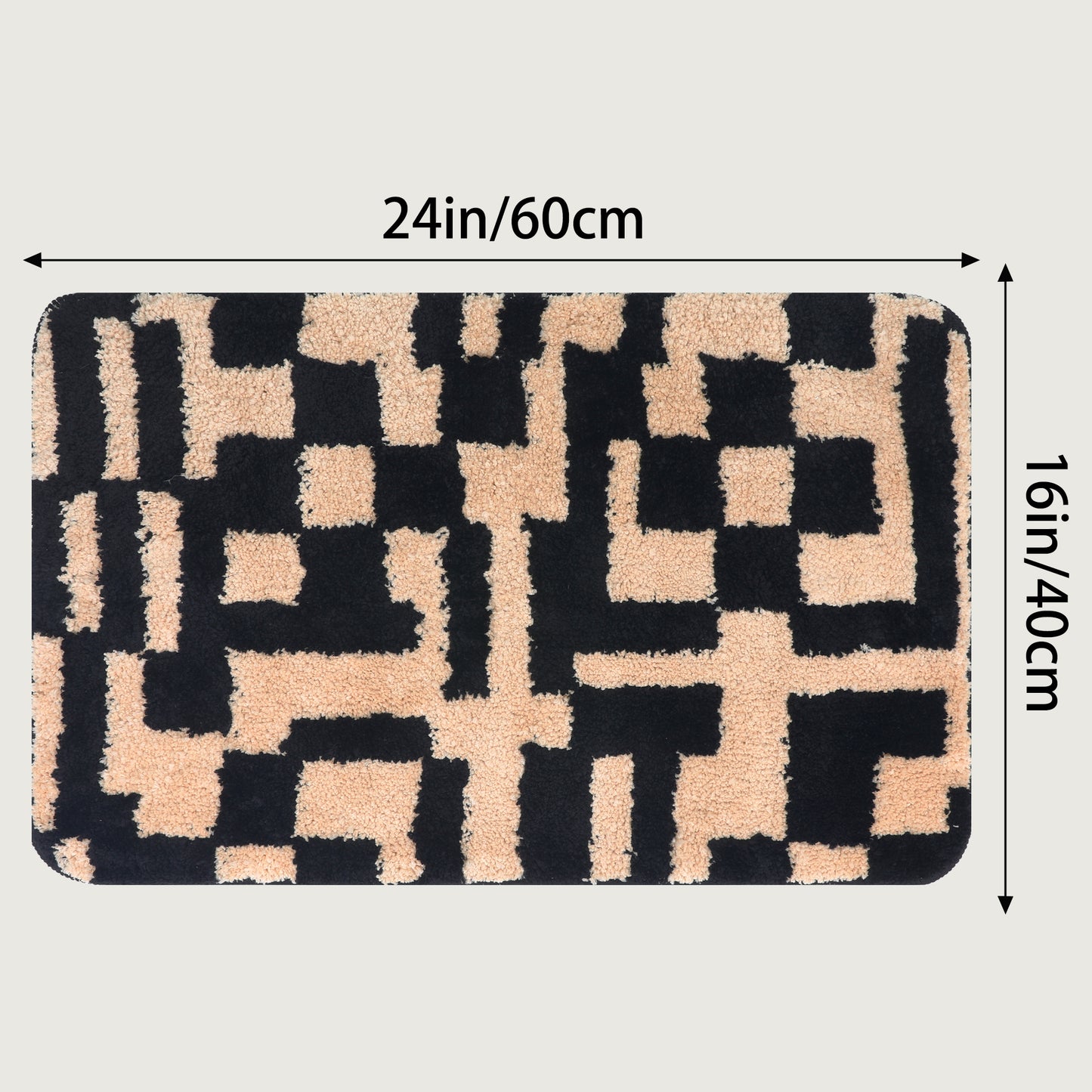 Geometric Patterns Bathroom Rugs, Soft and Absorbent Bath Mat, Quick Dry Shaggy Bath Mats