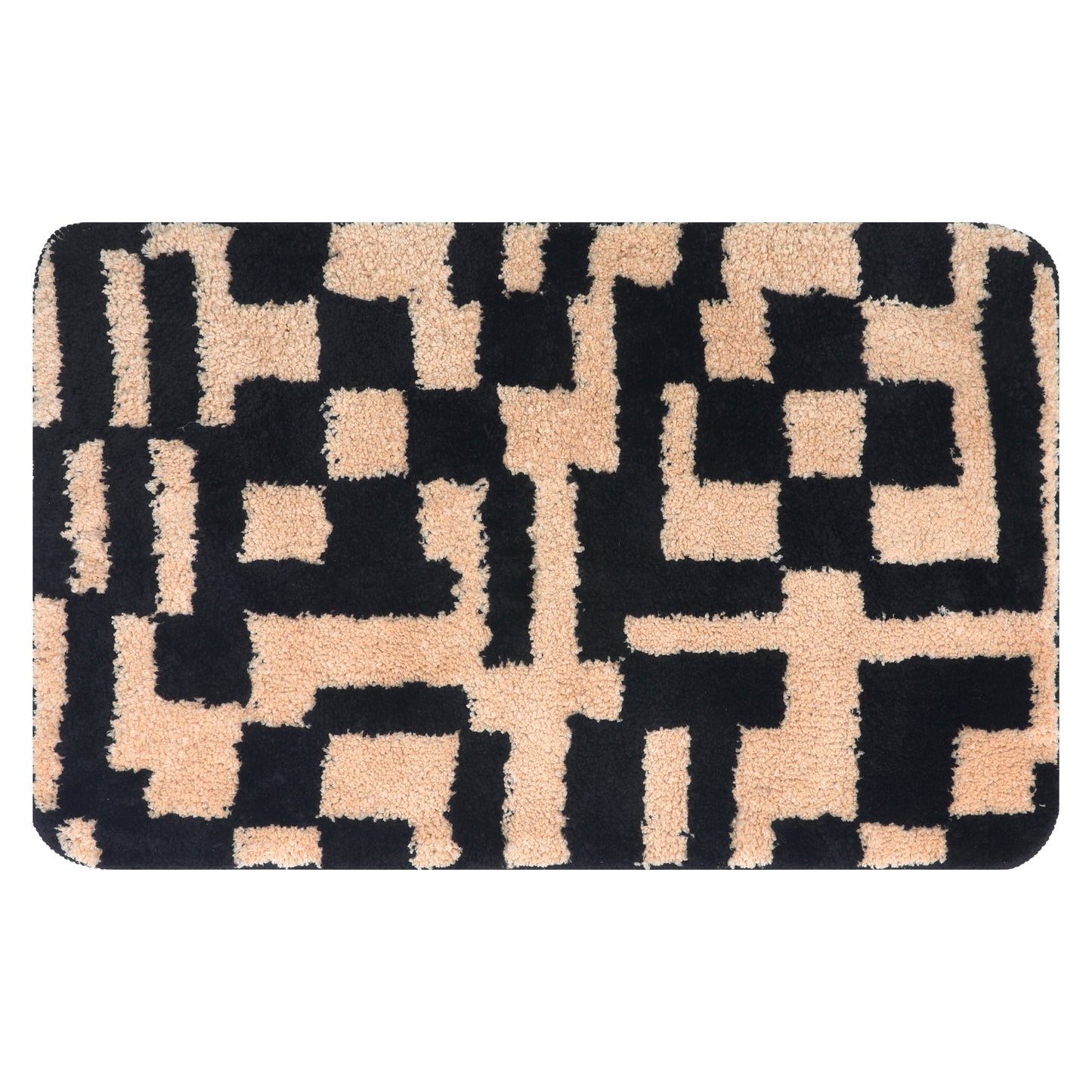 Geometric Patterns Bathroom Rugs, Soft and Absorbent Bath Mat, Quick Dry Shaggy Bath Mats