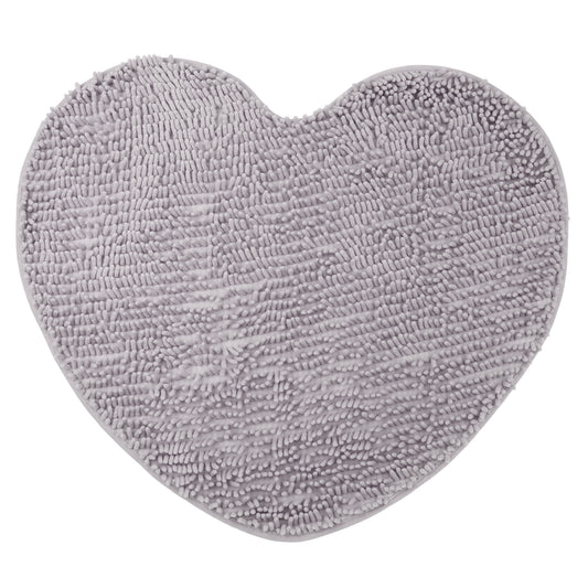 Heart Shaped Chenille Bath Rugs Soft Absorbent Shaggy Bath Mats Non-Slip Washable Plush Bath Mats