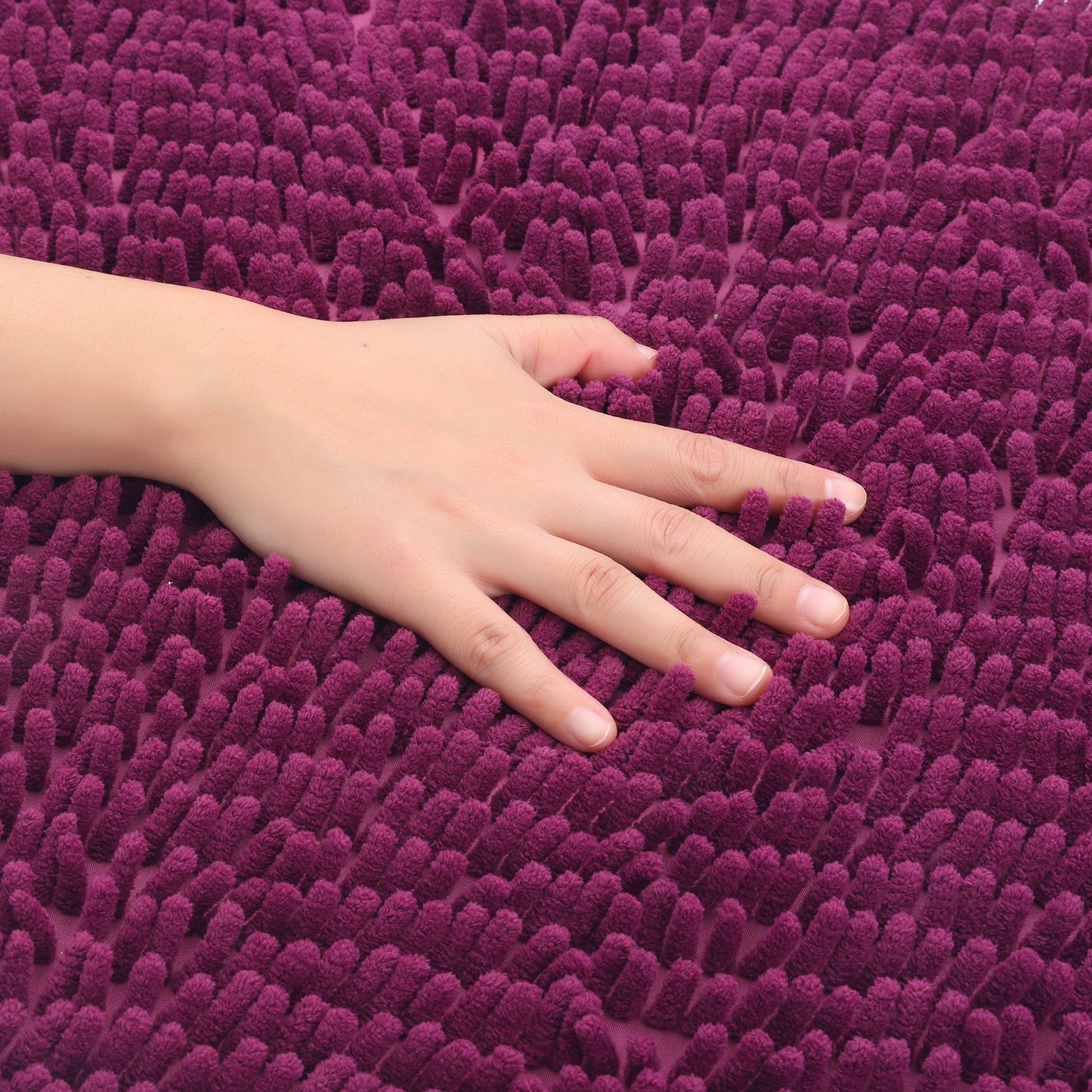Heart Shaped Chenille Bath Rugs Soft Absorbent Shaggy Bath Mats Non-Slip Washable Plush Bath Mats