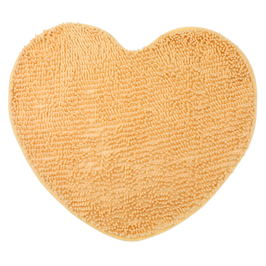 Heart Shaped Chenille Bath Rugs Soft Absorbent Shaggy Bath Mats Non-Slip Washable Plush Bath Mats