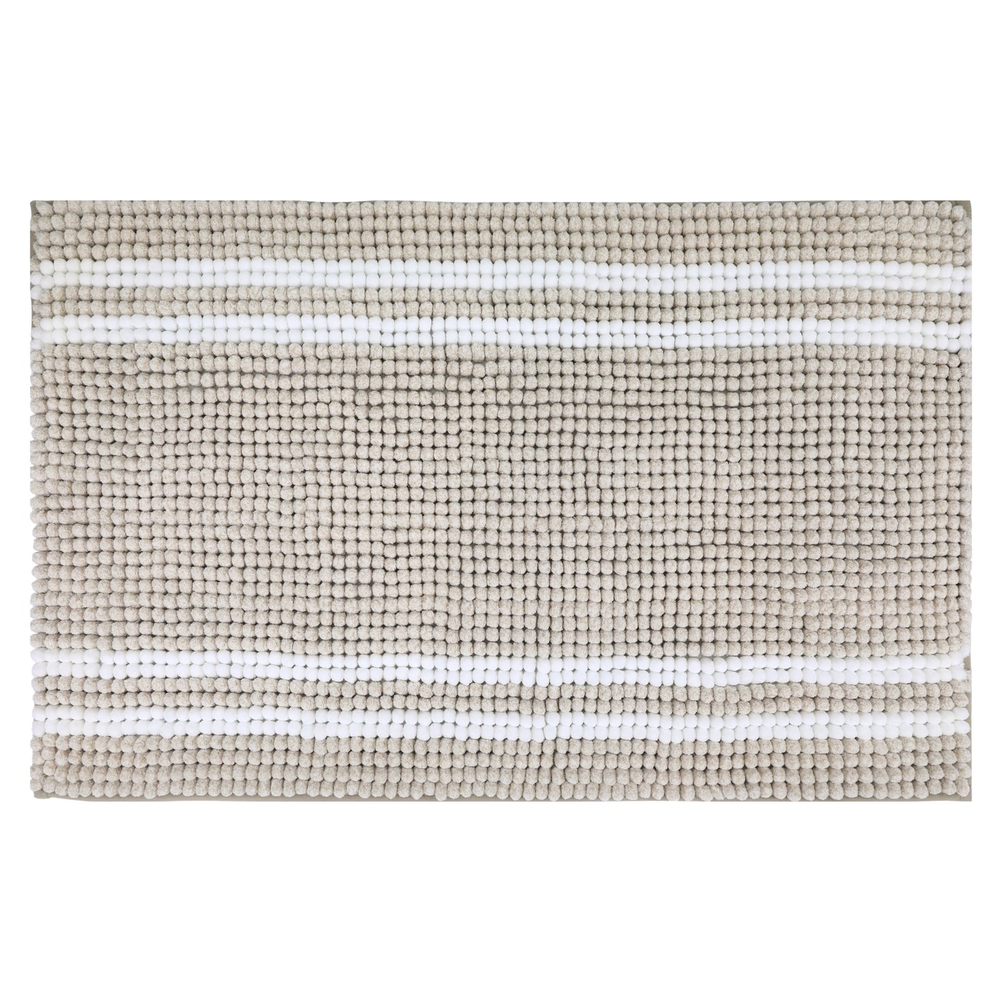 Striped Bathroom Rugs, Soft and Absorbent Fluffy Chenille Bath Rug, Non Slip Bath Mats