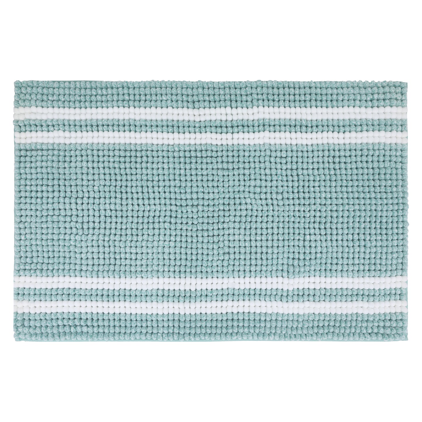 Striped Bathroom Rugs, Soft and Absorbent Fluffy Chenille Bath Rug, Non Slip Bath Mats