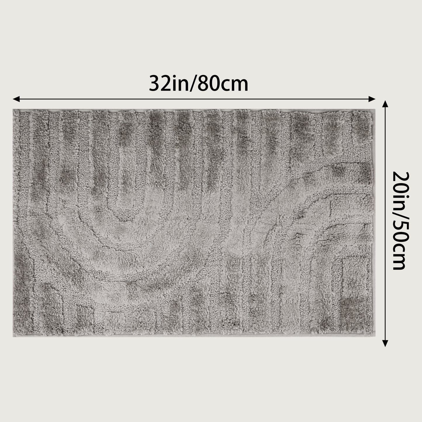 Geometry Pattern Bathroom Rugs Mat, Soft Absorbent Bath Floor Mat, Non Slip Shaggy Bath Mats