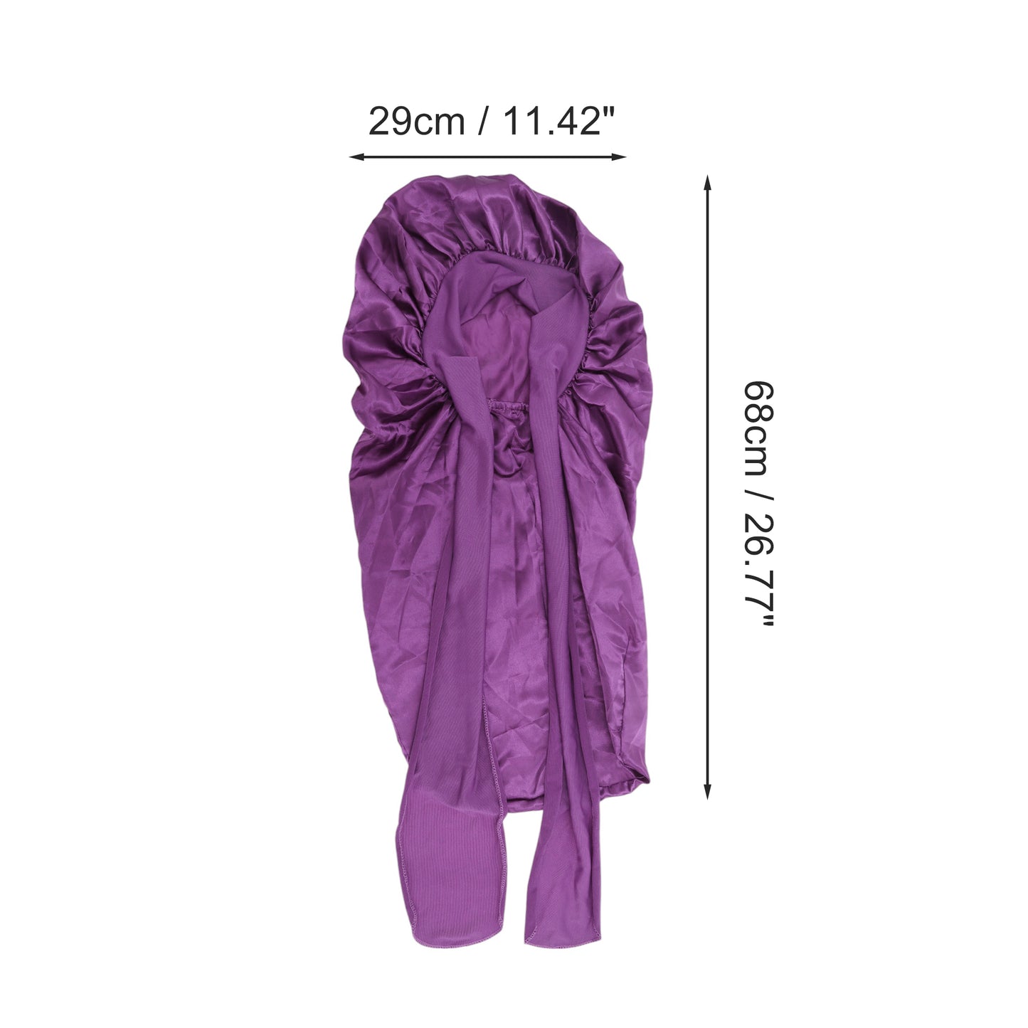 1 Pc Durable Bow Long Shower Cap for Bathroom Dark Purple