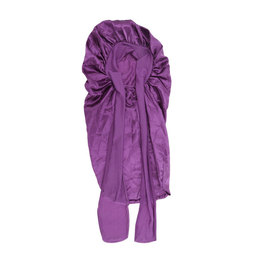 1 Pc Durable Bow Long Shower Cap for Bathroom Dark Purple