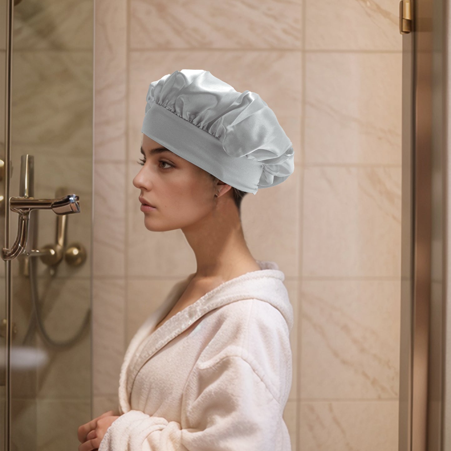 1 Pc High Elasticity Shower Cap for Bathroom Gray