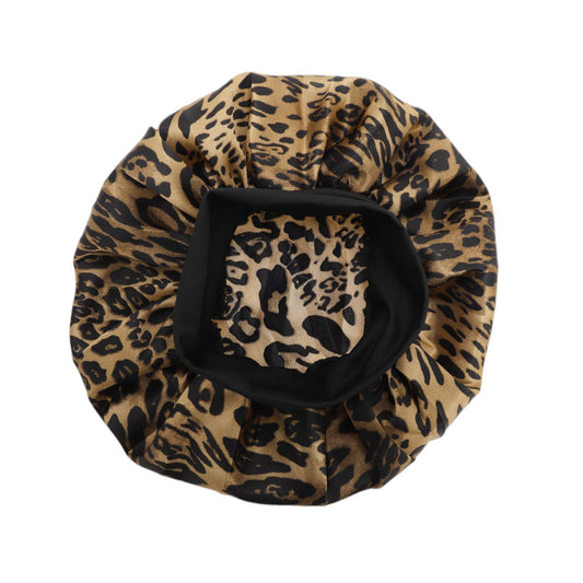 1 Pc High Elasticity Vintage Print Shower Cap for Bathroom Brown