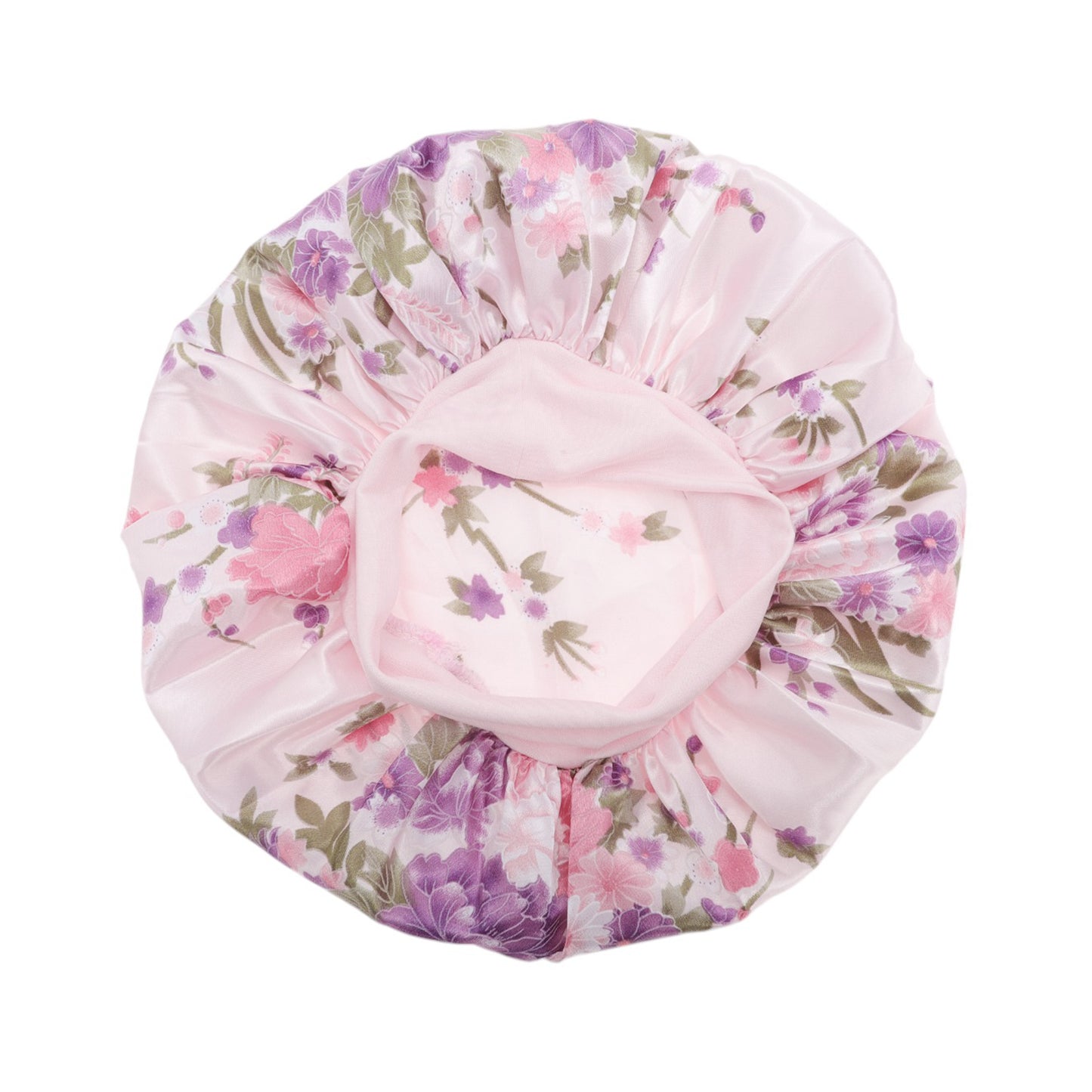 1 Pc High Elasticity Vintage Print Shower Cap for Bathroom Pink