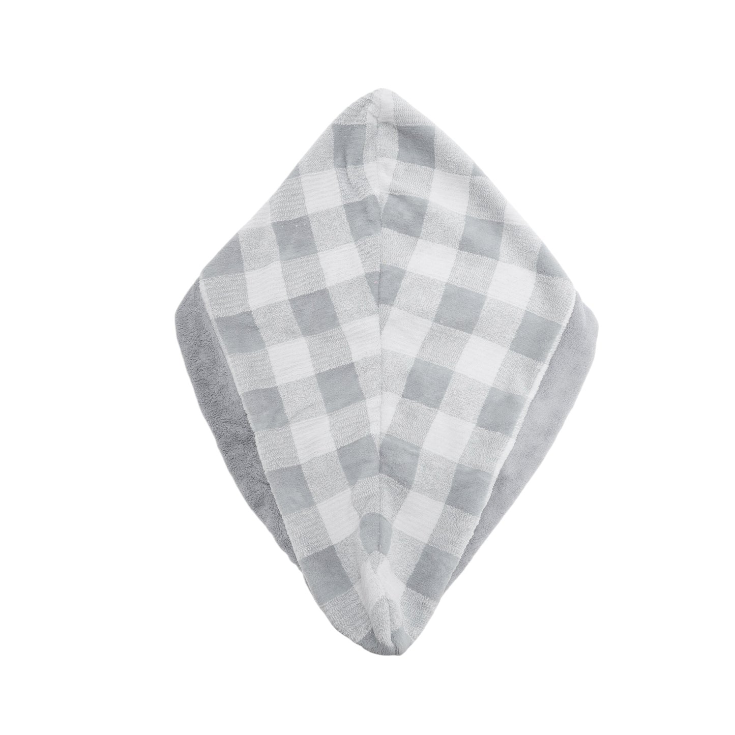 1 Pc Water-absorbent Plaid Hair Drying Towel for Bathroom Gray