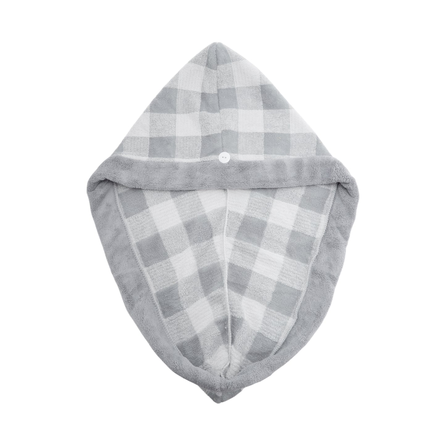 1 Pc Water-absorbent Plaid Hair Drying Towel for Bathroom Gray