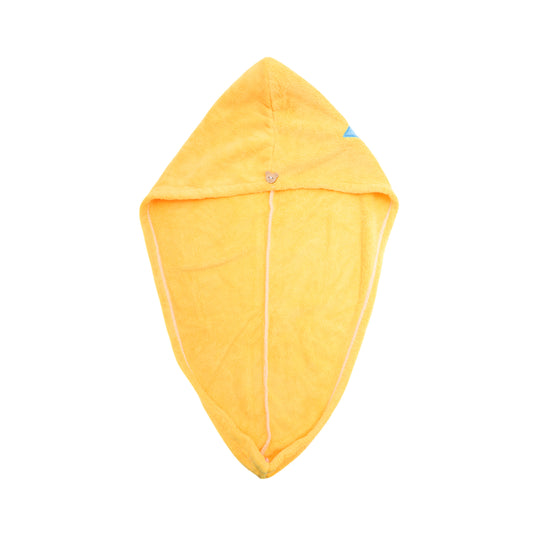 1 Pc Water-absorbent Embroidery Hair Drying Towel for Bathroom Yellow