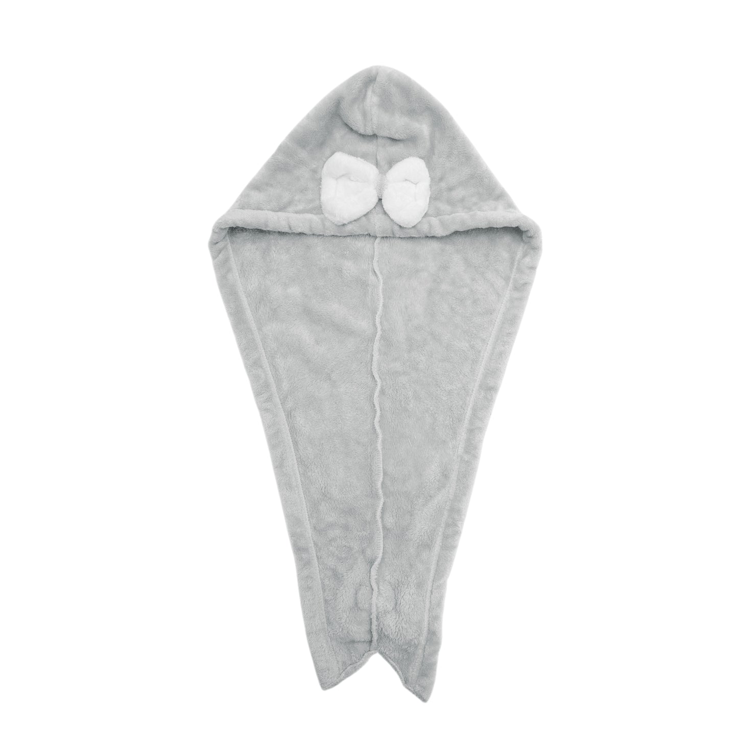 1 Pc Water-absorbent Double Bow Hair Drying Towel for Bathroom Gray