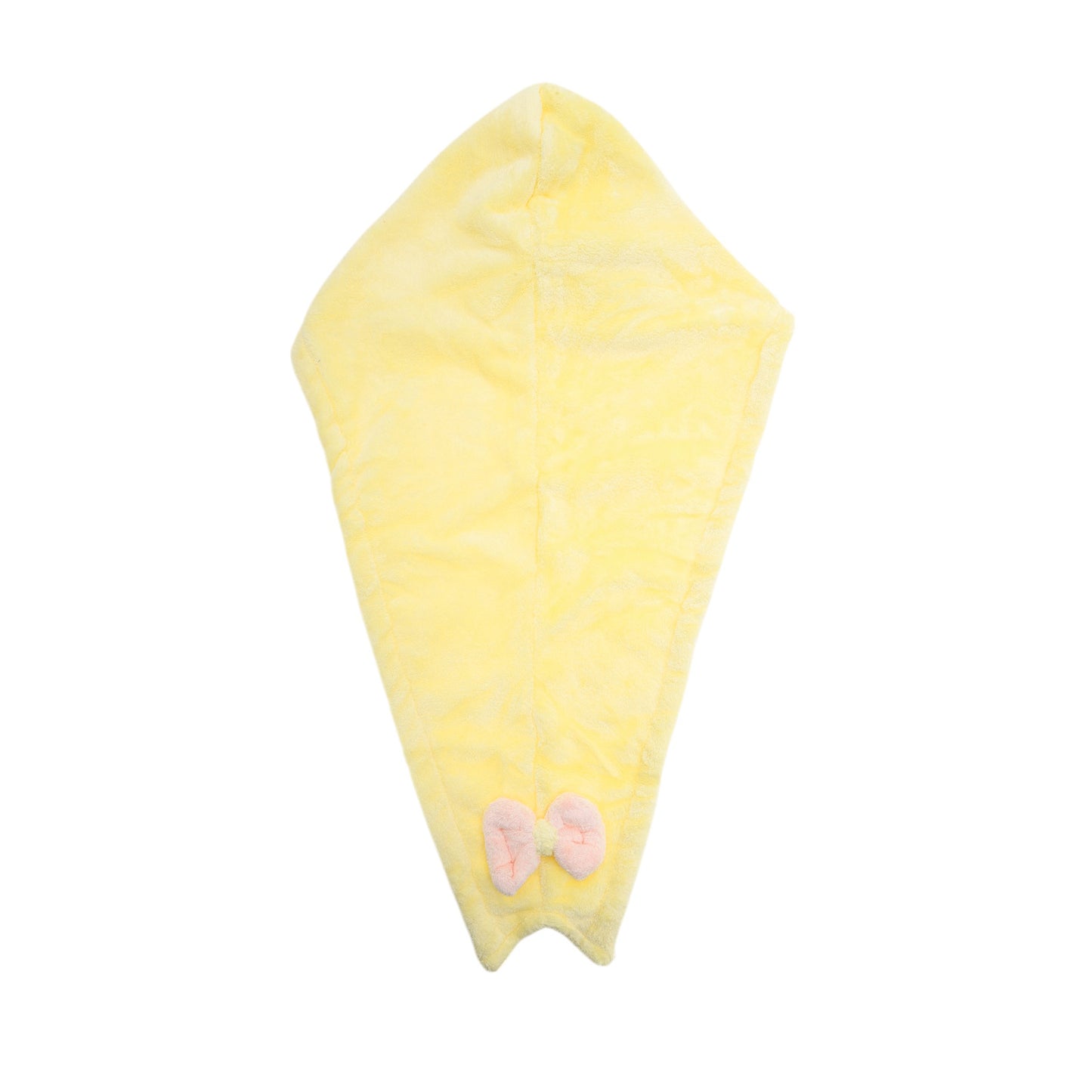 1 Pc Water-absorbent Double Bow Hair Drying Towel for Bathroom Yellow