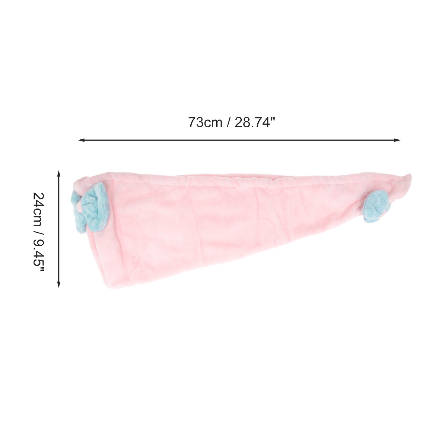1 Pc Water-absorbent Double Bow Hair Drying Towel for Bathroom Pink