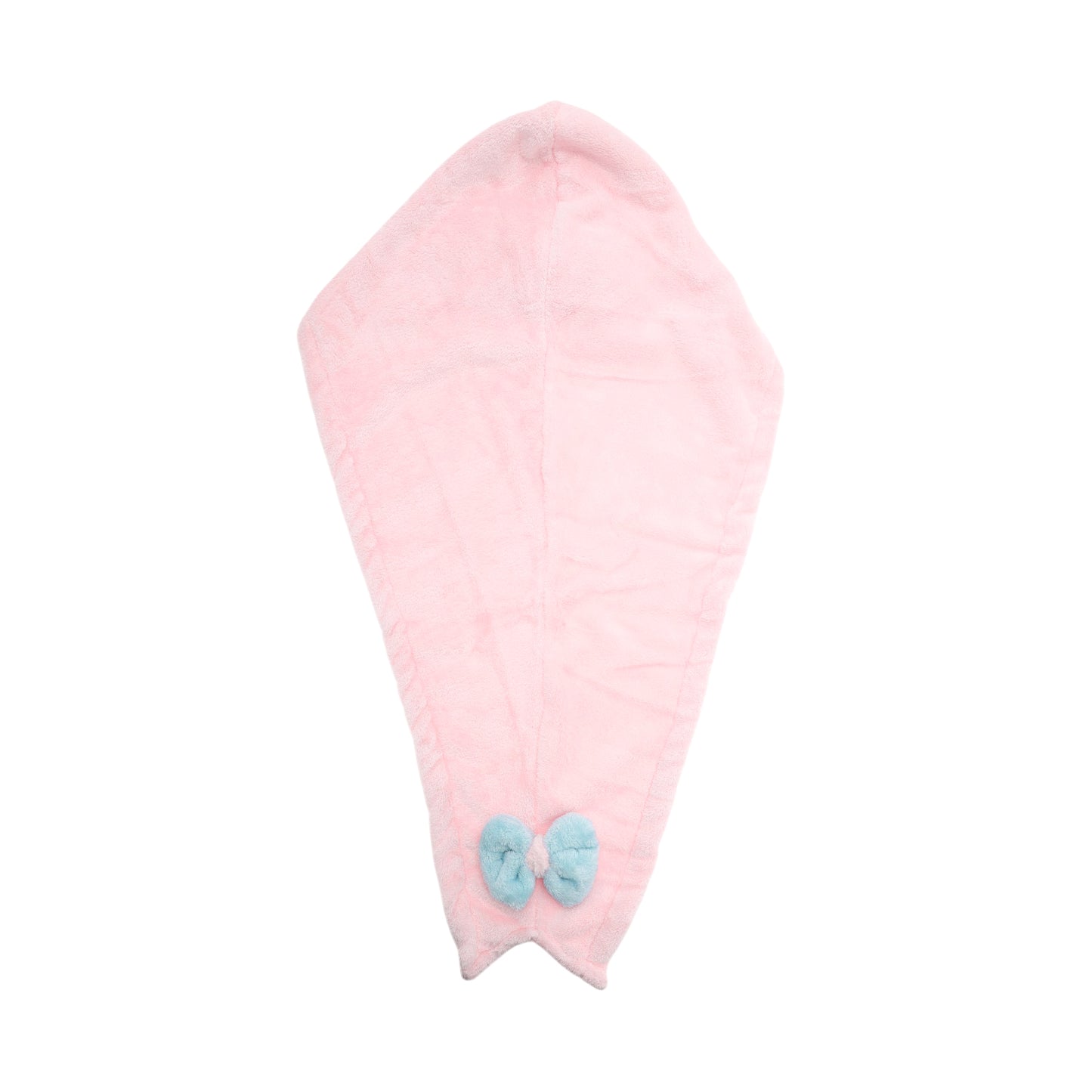 1 Pc Water-absorbent Double Bow Hair Drying Towel for Bathroom Pink