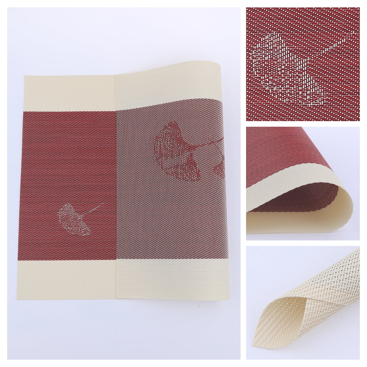 Set of 6 Floral Placemats for Kitchen Dining Table Decor Washable Wipeable 18*12in