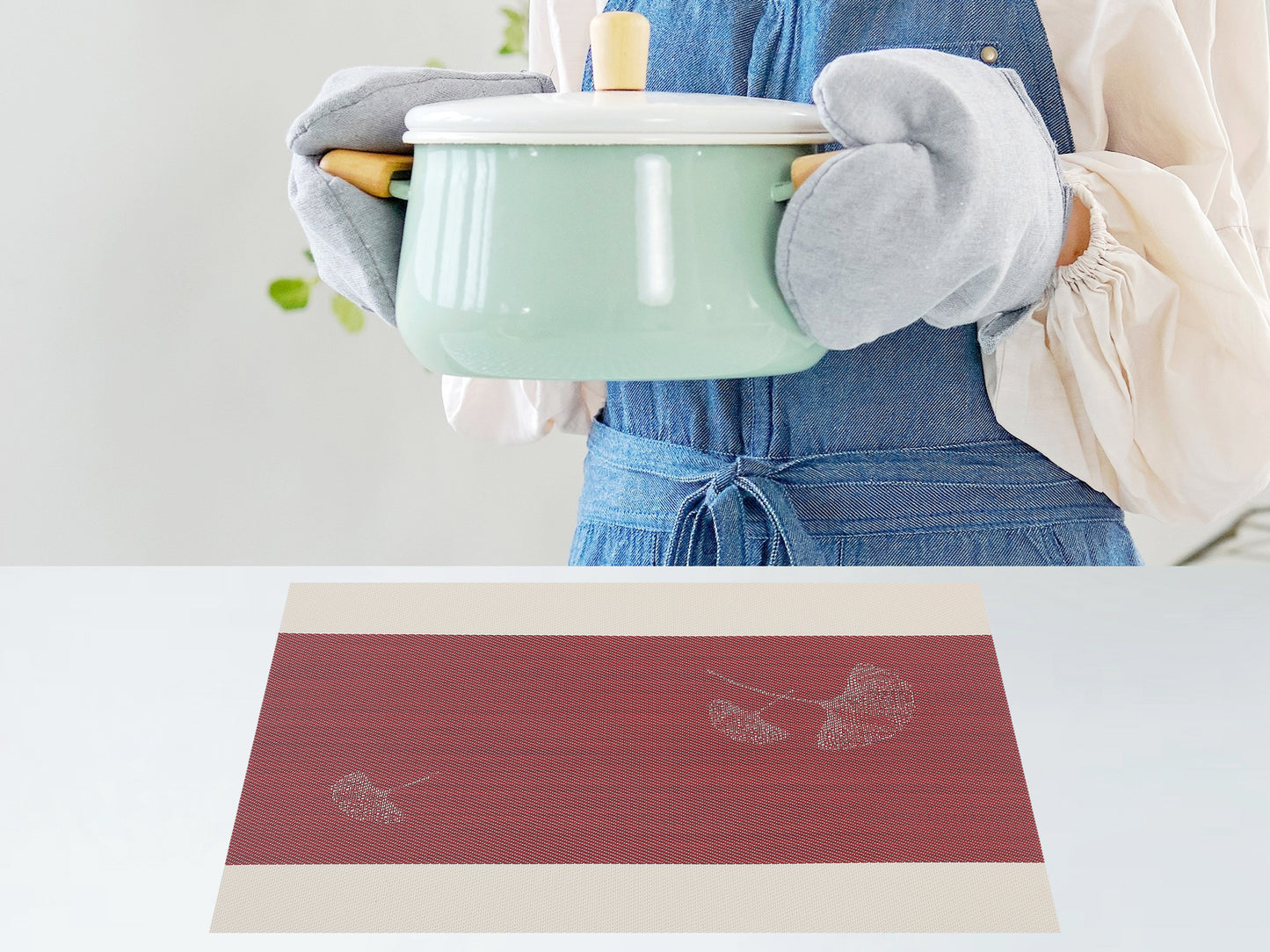 Set of 6 Floral Placemats for Kitchen Dining Table Decor Washable Wipeable 18*12in