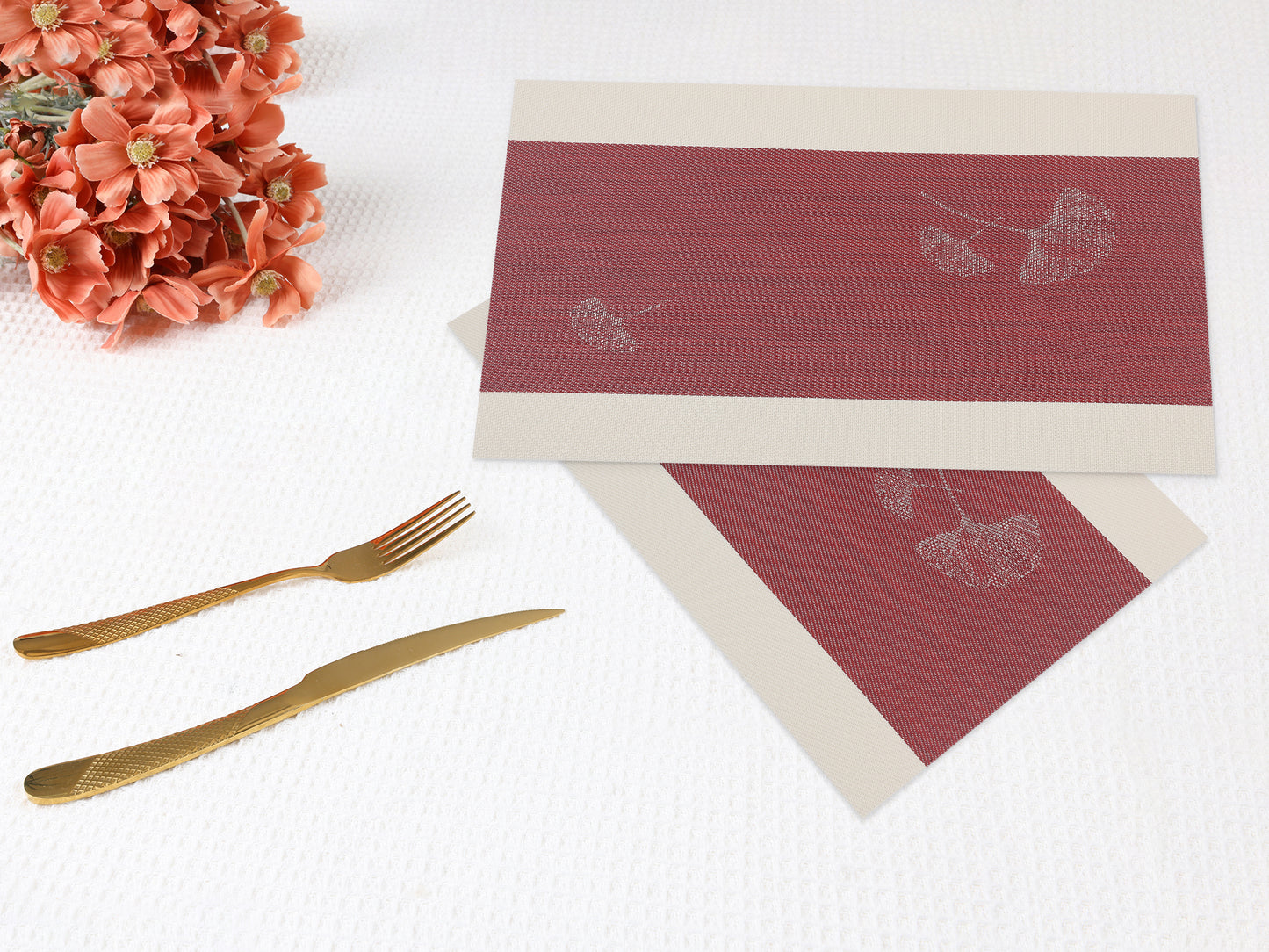 Set of 6 Floral Placemats for Kitchen Dining Table Decor Washable Wipeable 18*12in