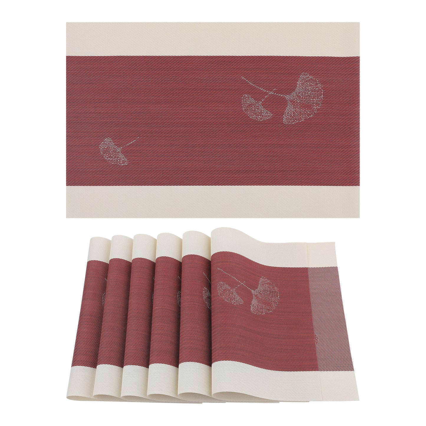 Set of 6 Floral Placemats for Kitchen Dining Table Decor Washable Wipeable 18*12in