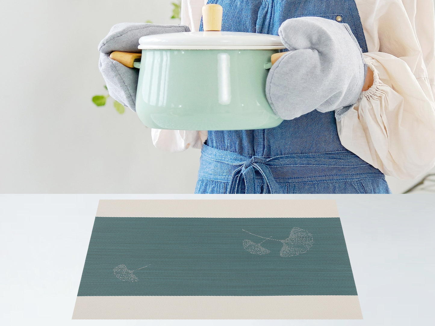 Set of 6 Floral Placemats for Kitchen Dining Table Decor Washable Wipeable 18*12in