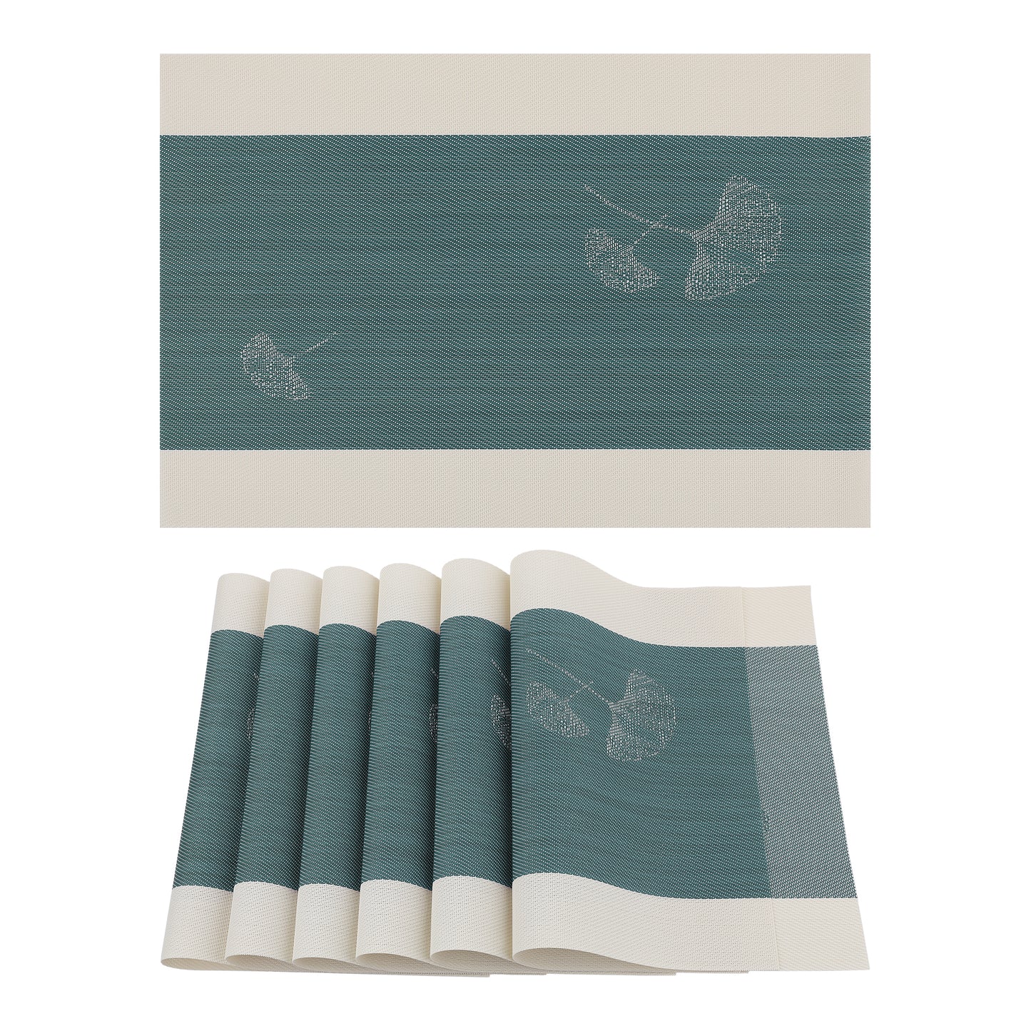 Set of 6 Floral Placemats for Kitchen Dining Table Decor Washable Wipeable 18*12in