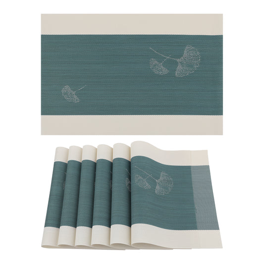 Set of 6 Floral Placemats for Kitchen Dining Table Decor Washable Wipeable 18*12in