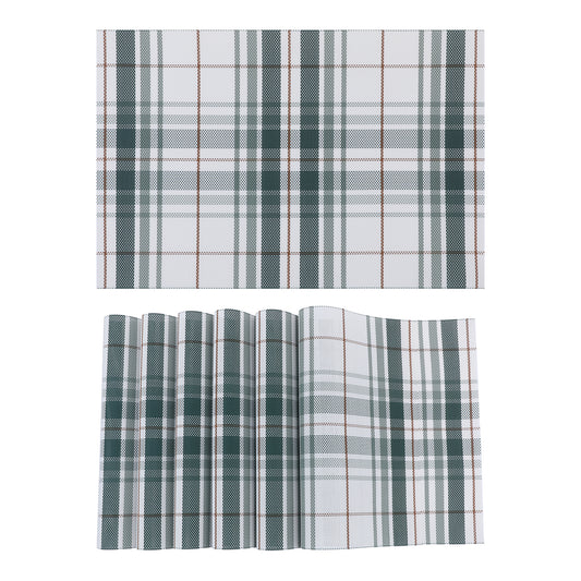 Placemats Set of 6 PVC for Kitchen Dining Table Decor Washable Heat Resistant 18*12in