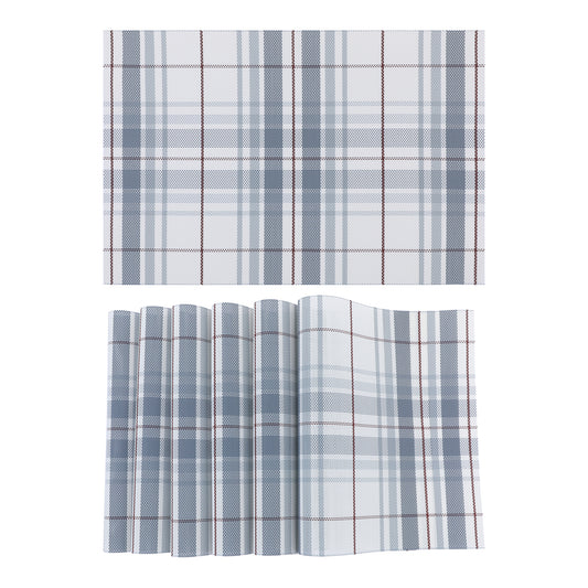 Placemats Set of 6 PVC for Kitchen Dining Table Decor Washable Heat Resistant 18*12in
