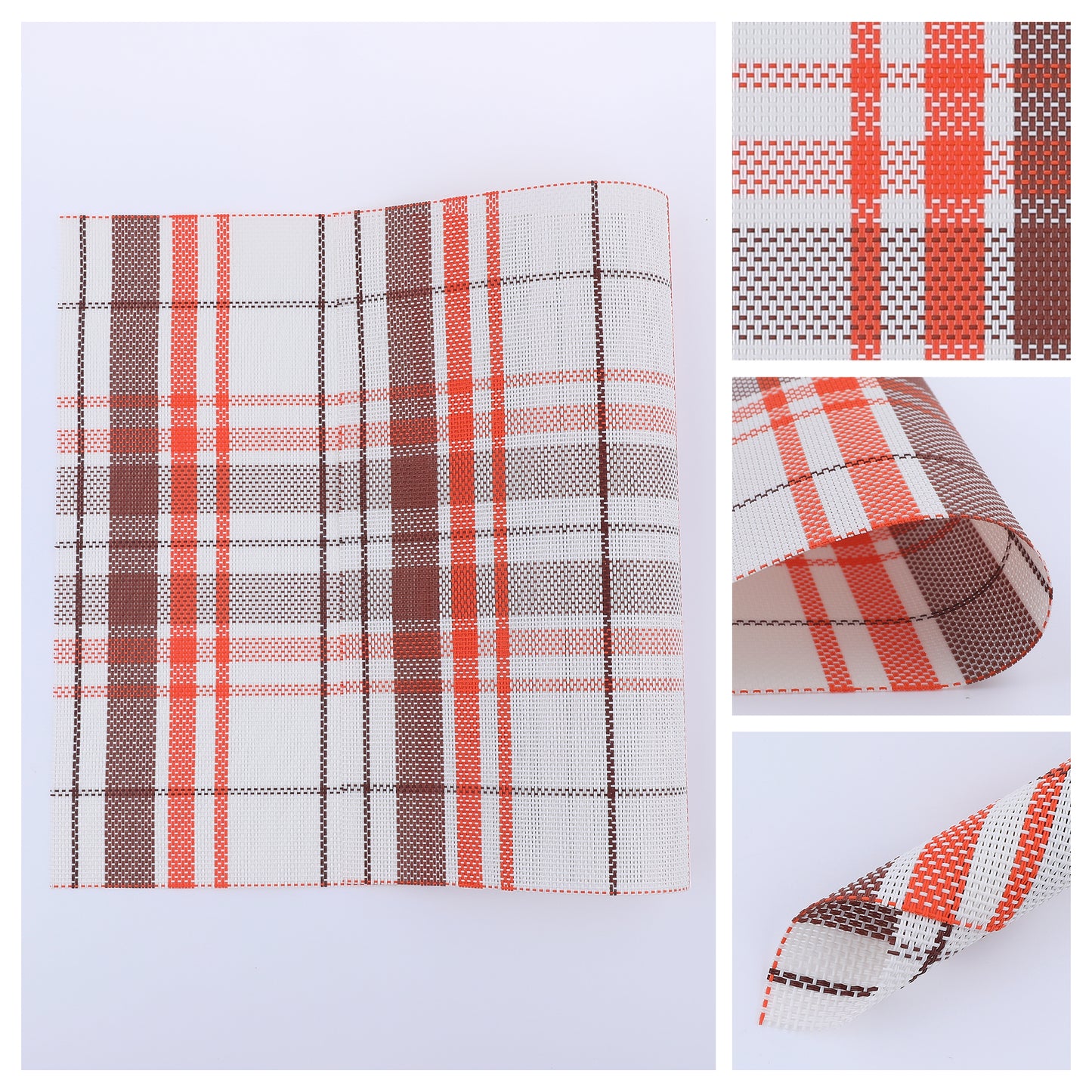 Placemats Set of 6 PVC for Kitchen Dining Table Decor Washable Heat Resistant 18*12in