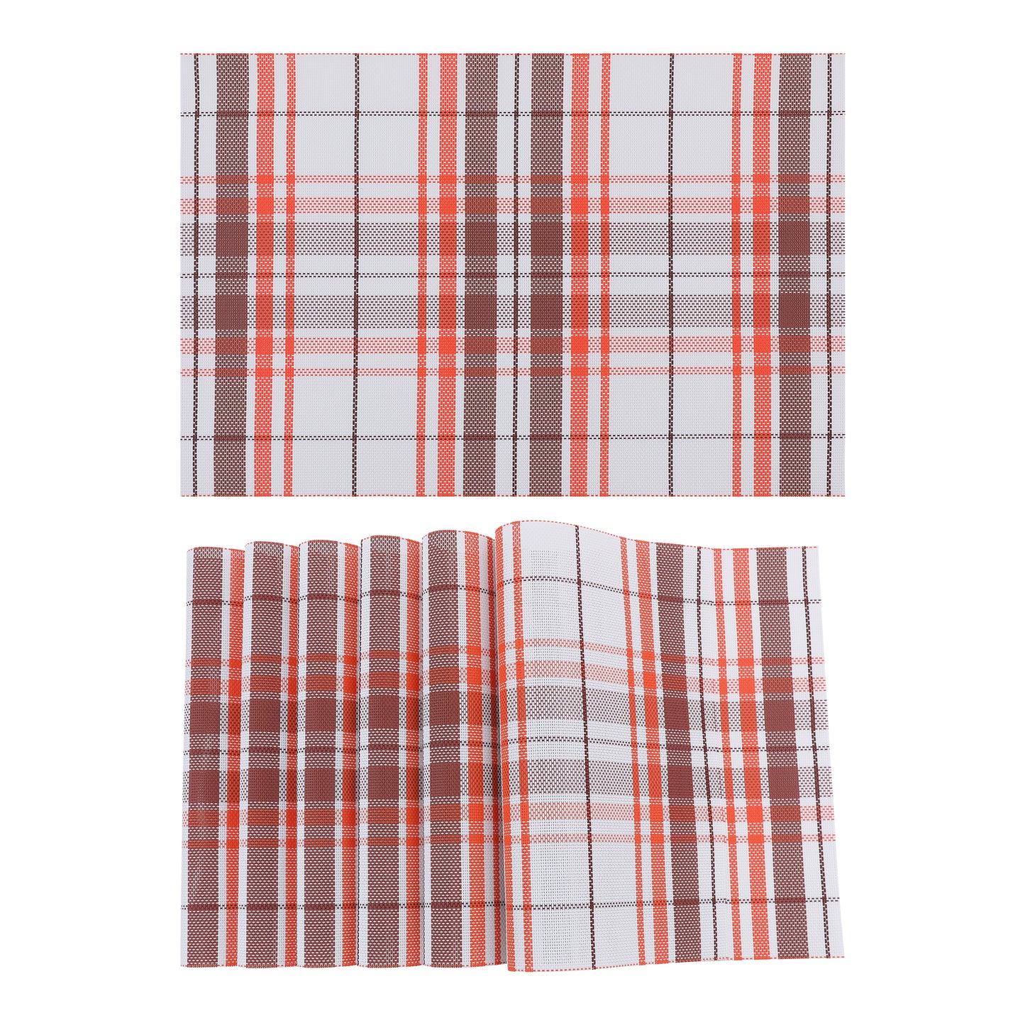 Placemats Set of 6 PVC for Kitchen Dining Table Decor Washable Heat Resistant 18*12in