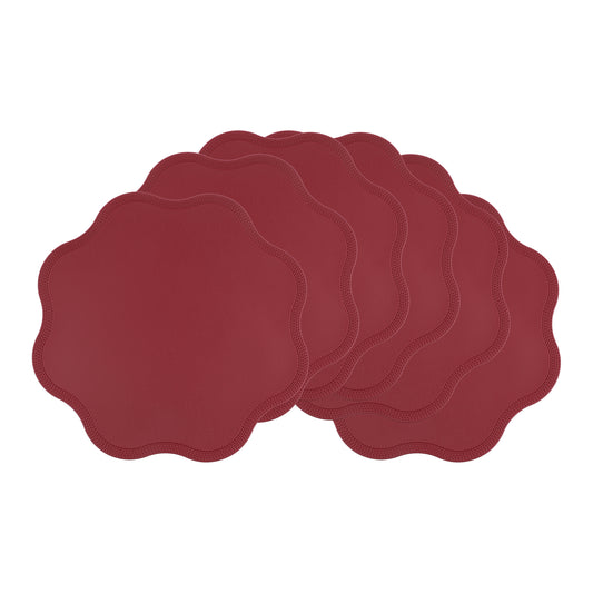 Juego de 6 manteles individuales de piel sintética para decoración de mesa de cocina y comedor, lavables y lavables, 38 x 38 cm